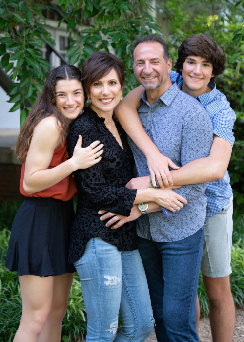 family hugging for professional photograph