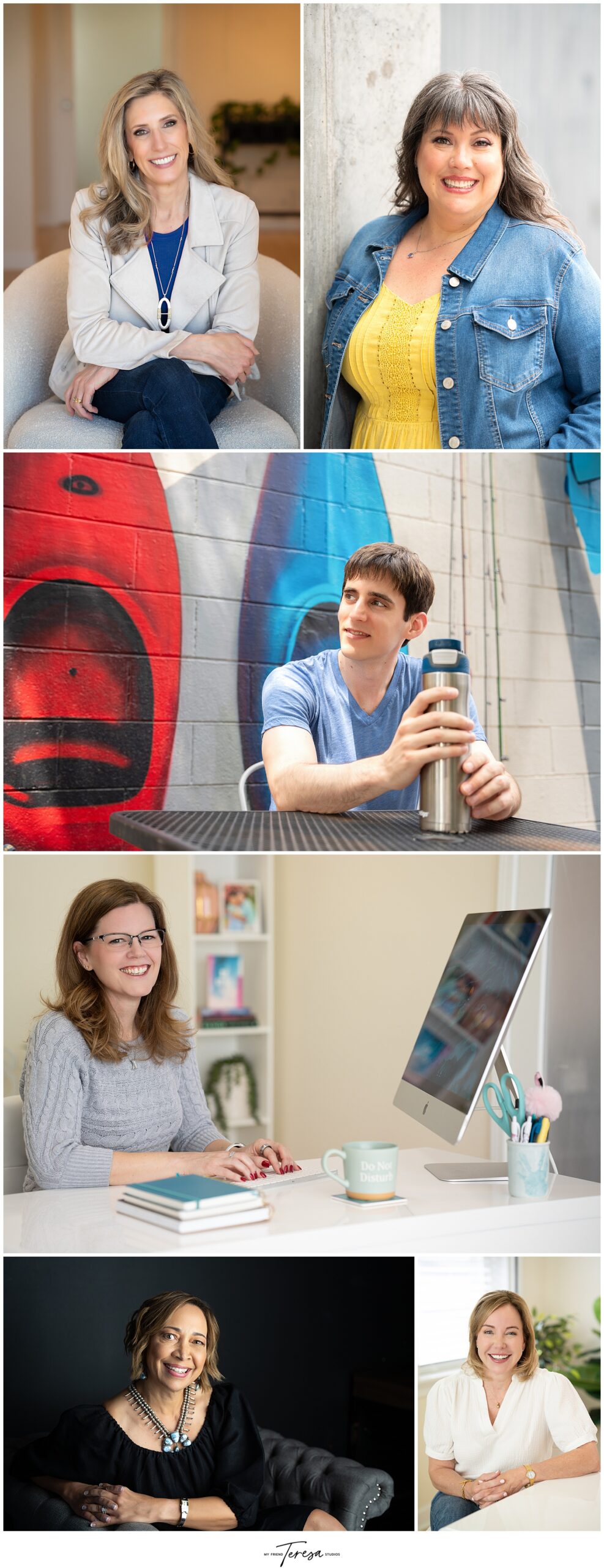 A combination of executive headshots with varying backgrounds and styles.