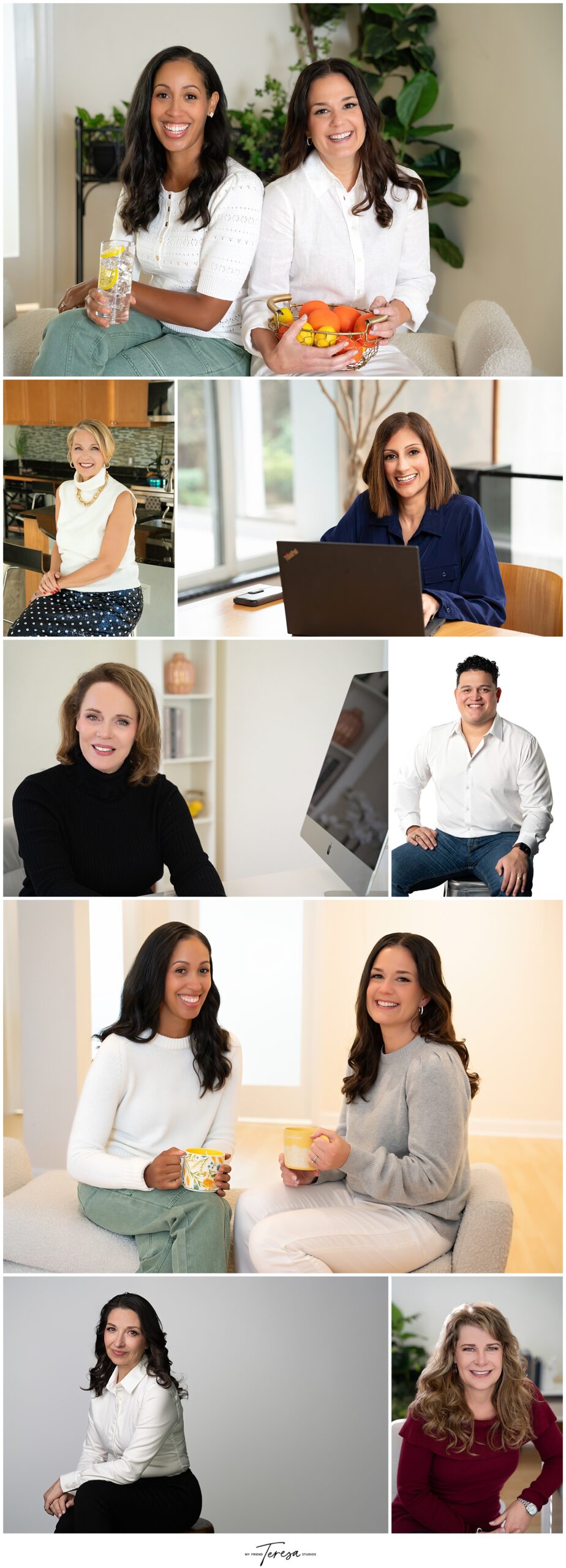A collection of modern professional headshots showcasing what to wear for your headshots in 2025.