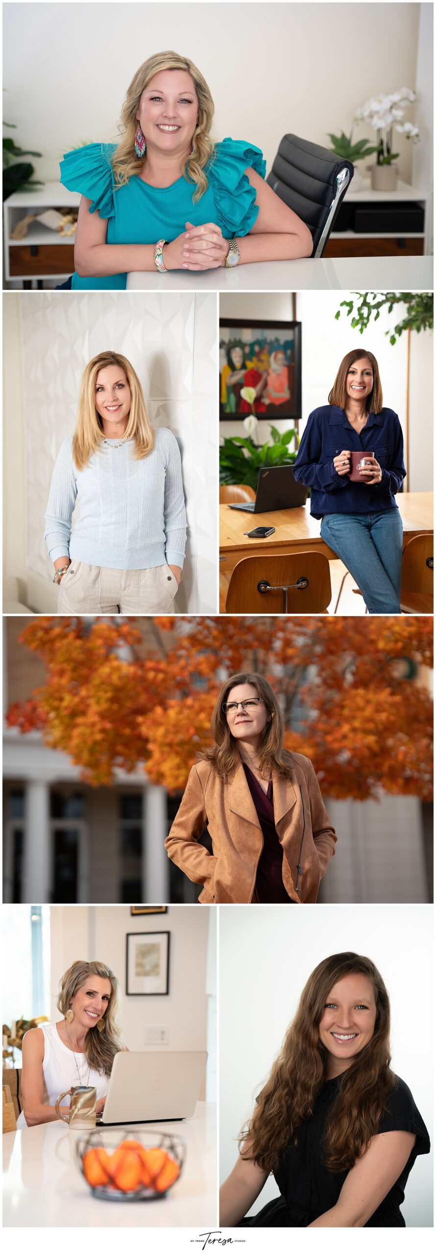 A collection of professional women: professional headshots and branding photography.