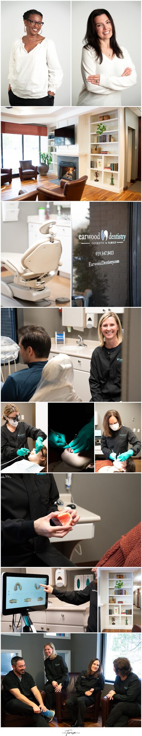 Team Headshots for Earwood Dentistry at their office in Raleigh.